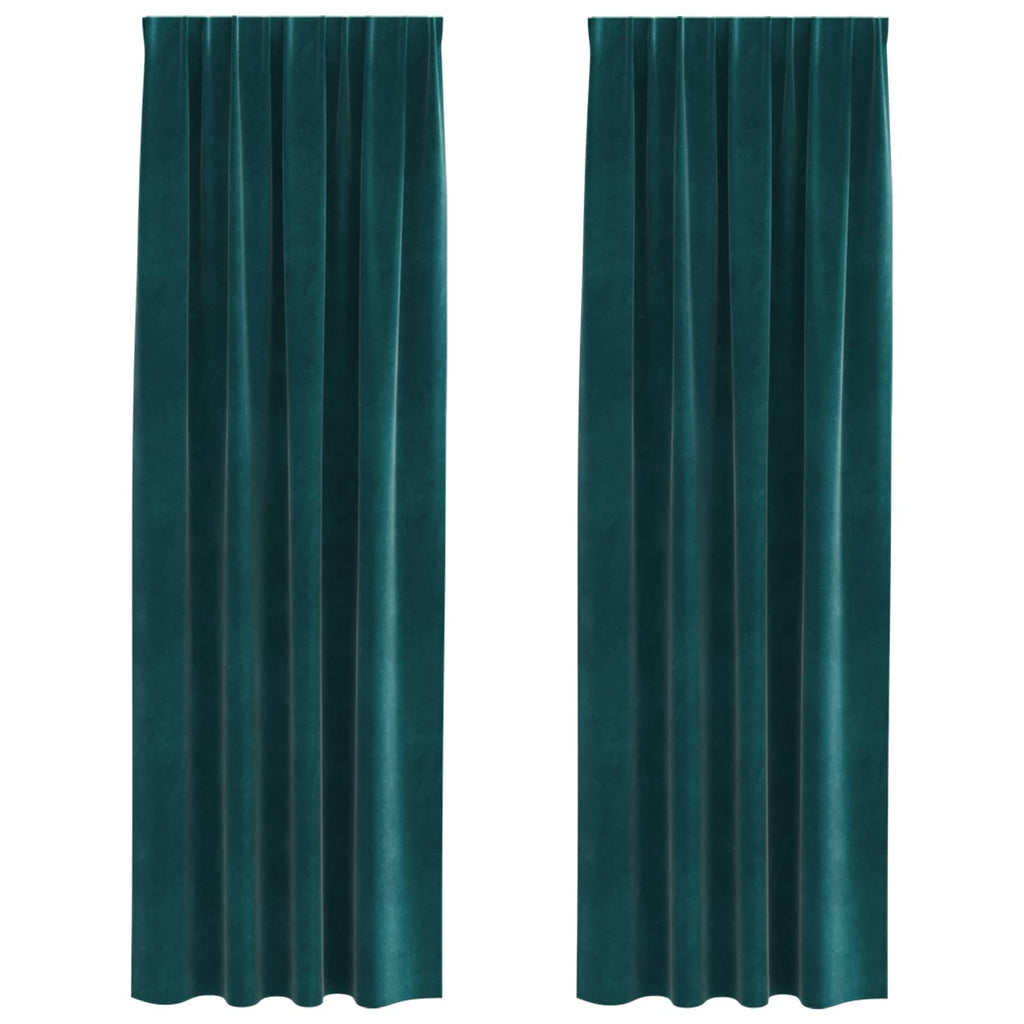 Vidaxl verduisterende gordijnen 2 pcs donkergroen 140 x 260 cm fluweel