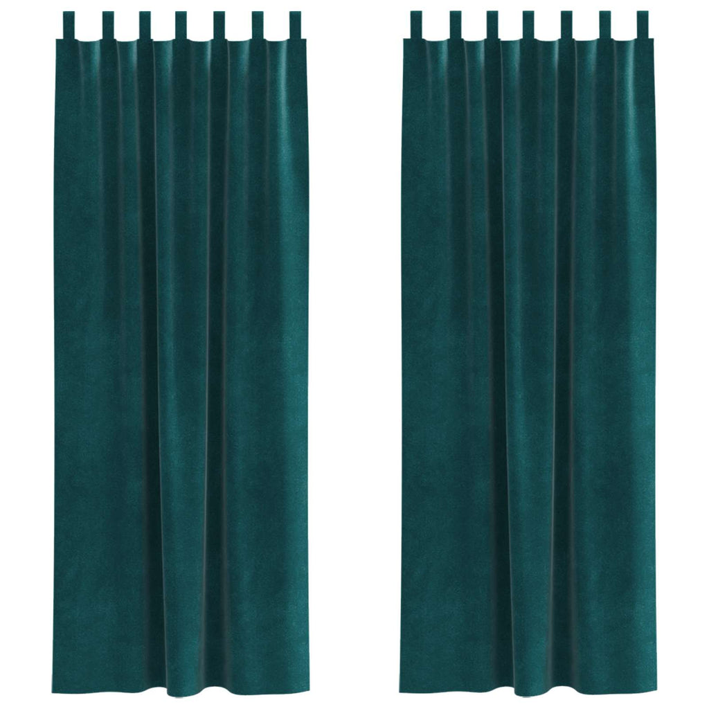 Vidaxl verduisterende gordijnen 2 pcs donkergroen 140 x 245 cm fluweel