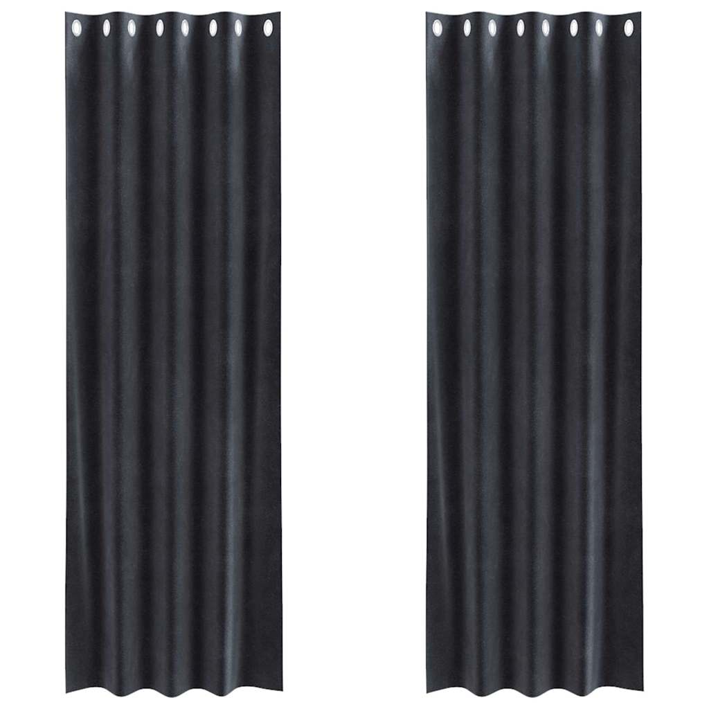 Vidaxl verduisterende gordijnen 2 pcs donkergrijs 140 x 225 cm fluweel