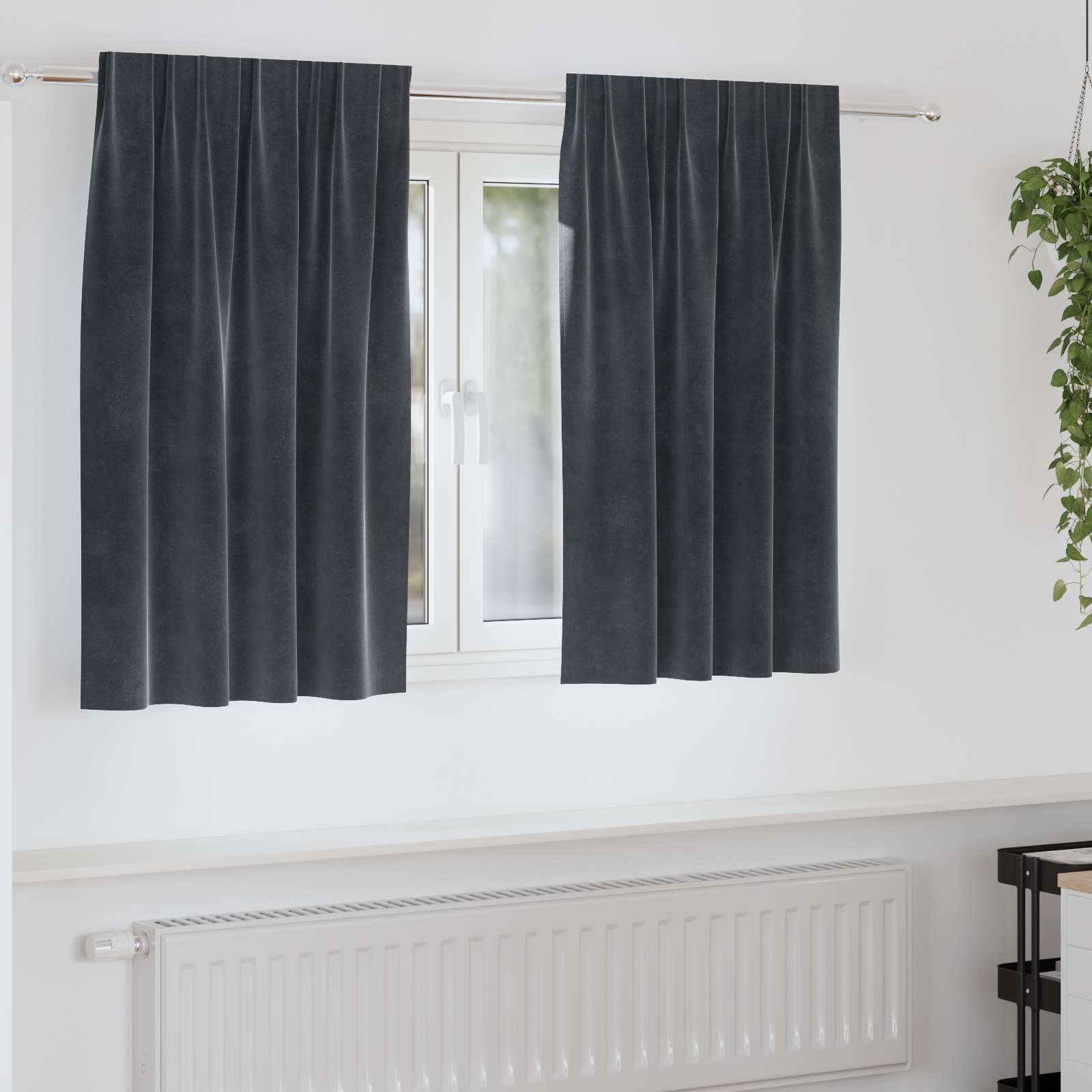 Vidaxl verduisterende gordijnen 2 pcs donkergrijs 140 x 140 cm fluweel