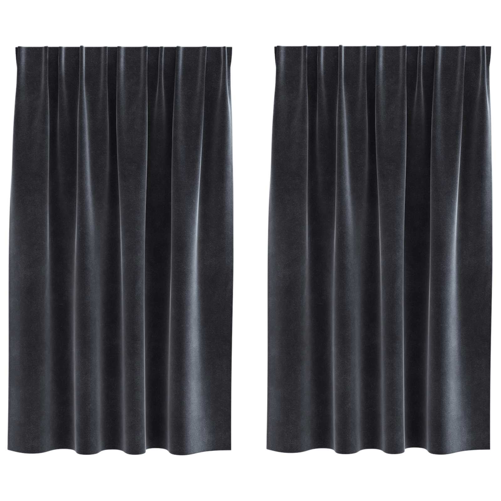 Vidaxl verduisterende gordijnen 2 pcs donkergrijs 140 x 140 cm fluweel