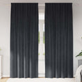 Vidaxl verduisterende gordijnen 2 pcs donkergrijs 140 x 245 cm fluweel