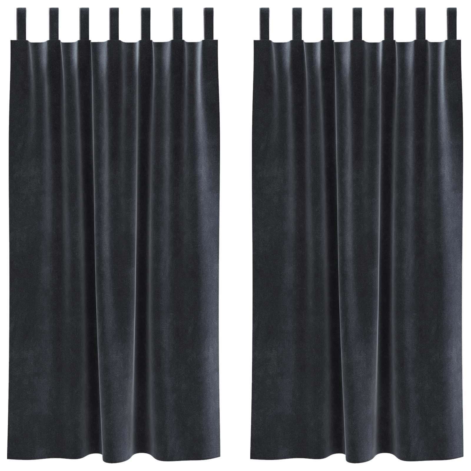 Vidaxl verduisterende gordijnen 2 pcs donkergrijs 140 x 175 cm fluweel