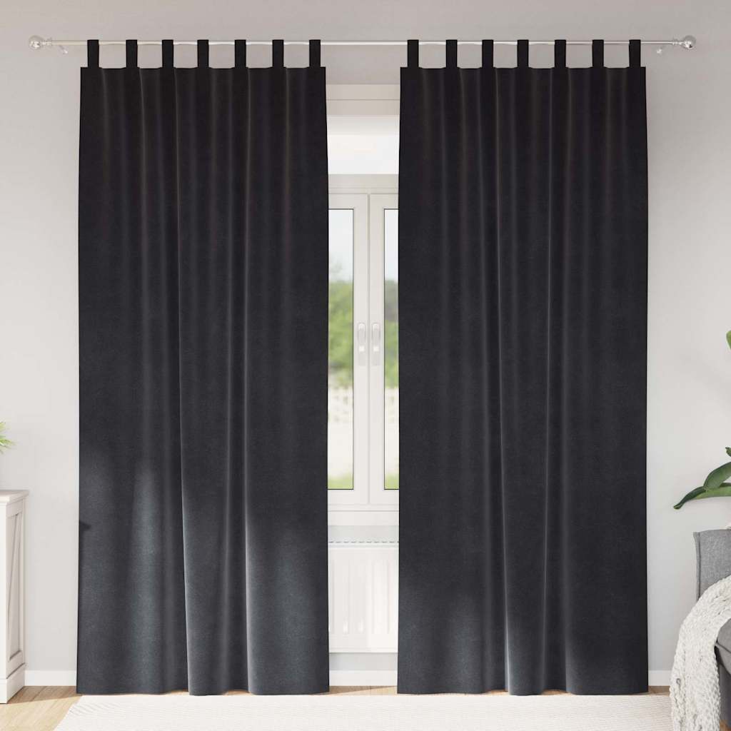 Vidaxl verduisterende gordijnen 2 pcs donkergrijs 140 x 225 cm fluweel