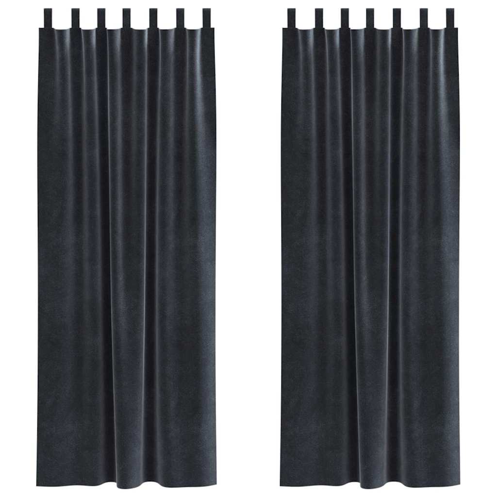 Vidaxl verduisterende gordijnen 2 pcs donkergrijs 140 x 245 cm fluweel