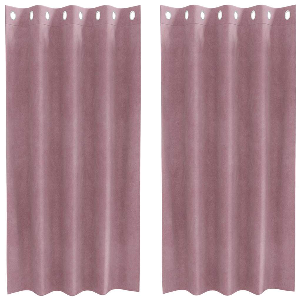 Vidaxl verduisterende gordijnen 2 pcs donkerroze 140 x 175 cm fluweel