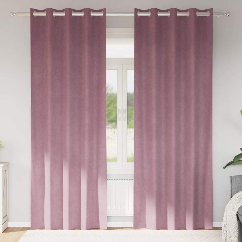 Vidaxl verduisterende gordijnen 2 pcs donkerroze 140 x 225 cm fluweel
