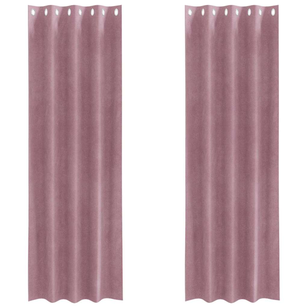 Vidaxl verduisterende gordijnen 2 pcs donkerroze 140 x 225 cm fluweel