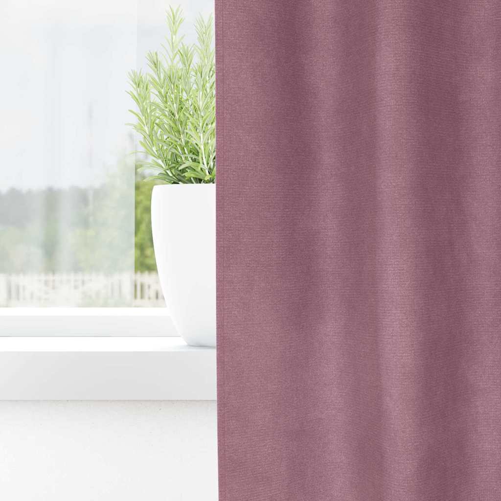 Vidaxl verduisterende gordijnen 2 pcs donkerroze 140 x 140 cm fluweel