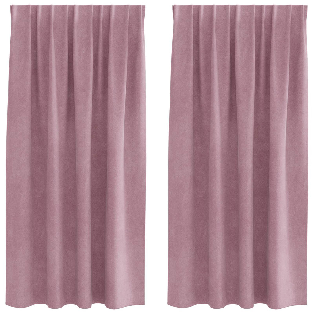 Vidaxl verduisterende gordijnen 2 pcs donkerroze 140 x 175 cm fluweel
