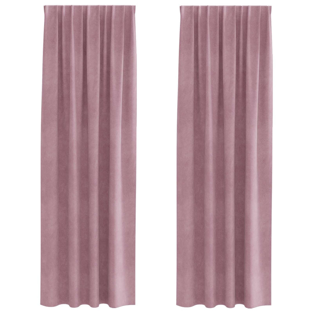 Vidaxl verduisterende gordijnen 2 pcs donkerroze 140 x 225 cm fluweel