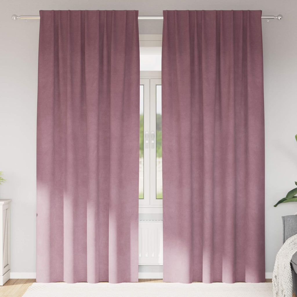 Vidaxl verduisterende gordijnen 2 pcs donkerroze 140 x 245 cm fluweel