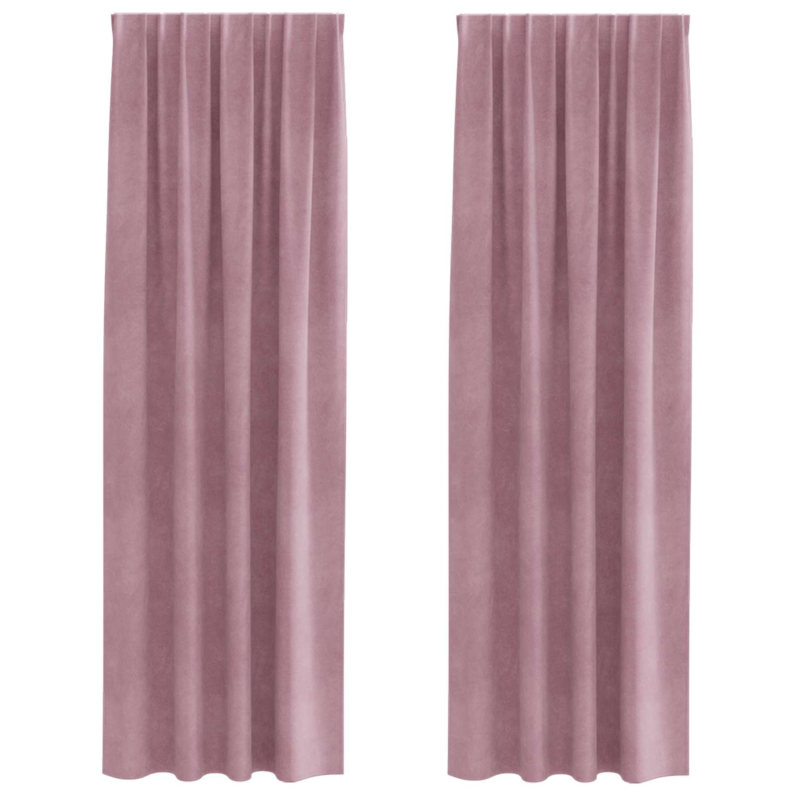 Vidaxl verduisterende gordijnen 2 pcs donkerroze 140 x 260 cm fluweel