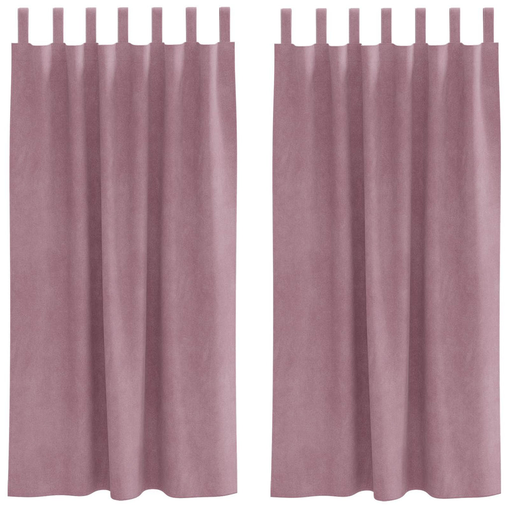 Vidaxl verduisterende gordijnen 2 pcs donkerroze 140 x 175 cm fluweel