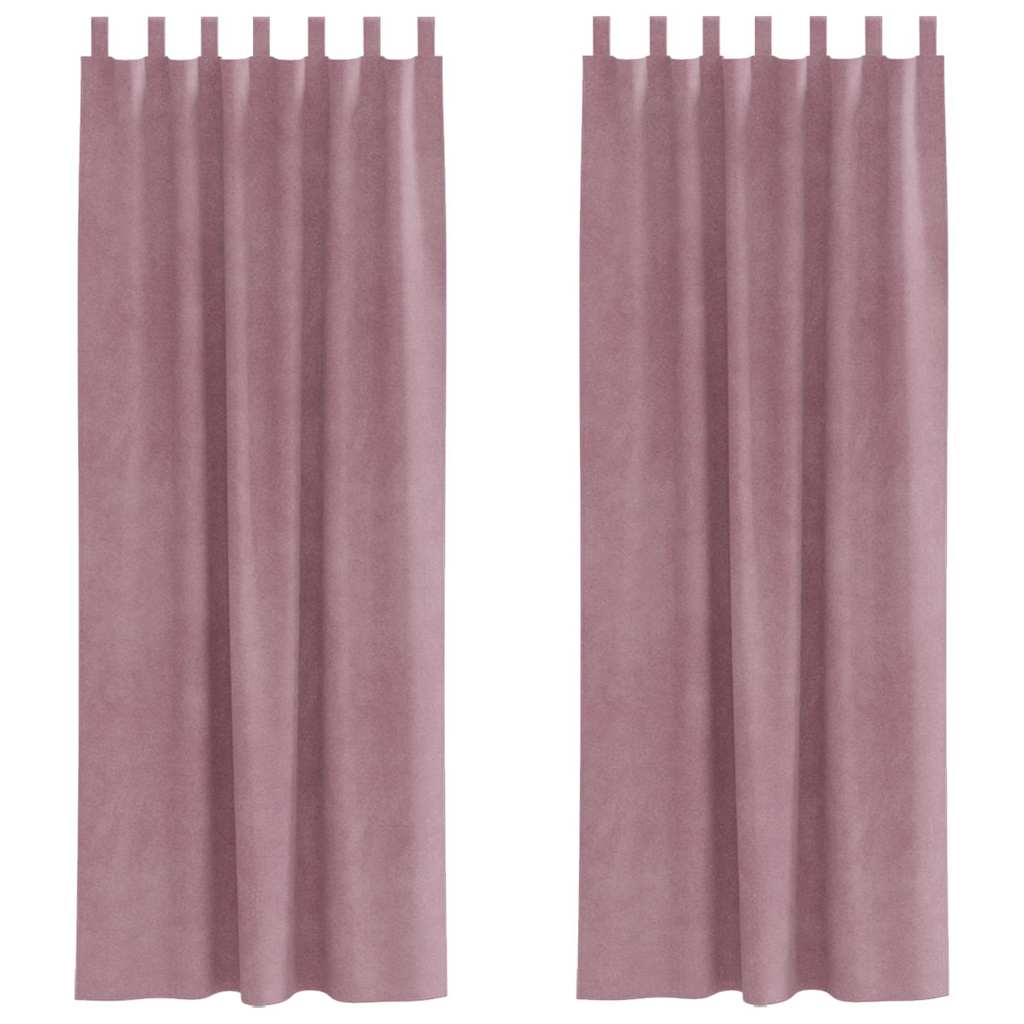 Vidaxl verduisterende gordijnen 2 pcs donkerroze 140 x 245 cm fluweel