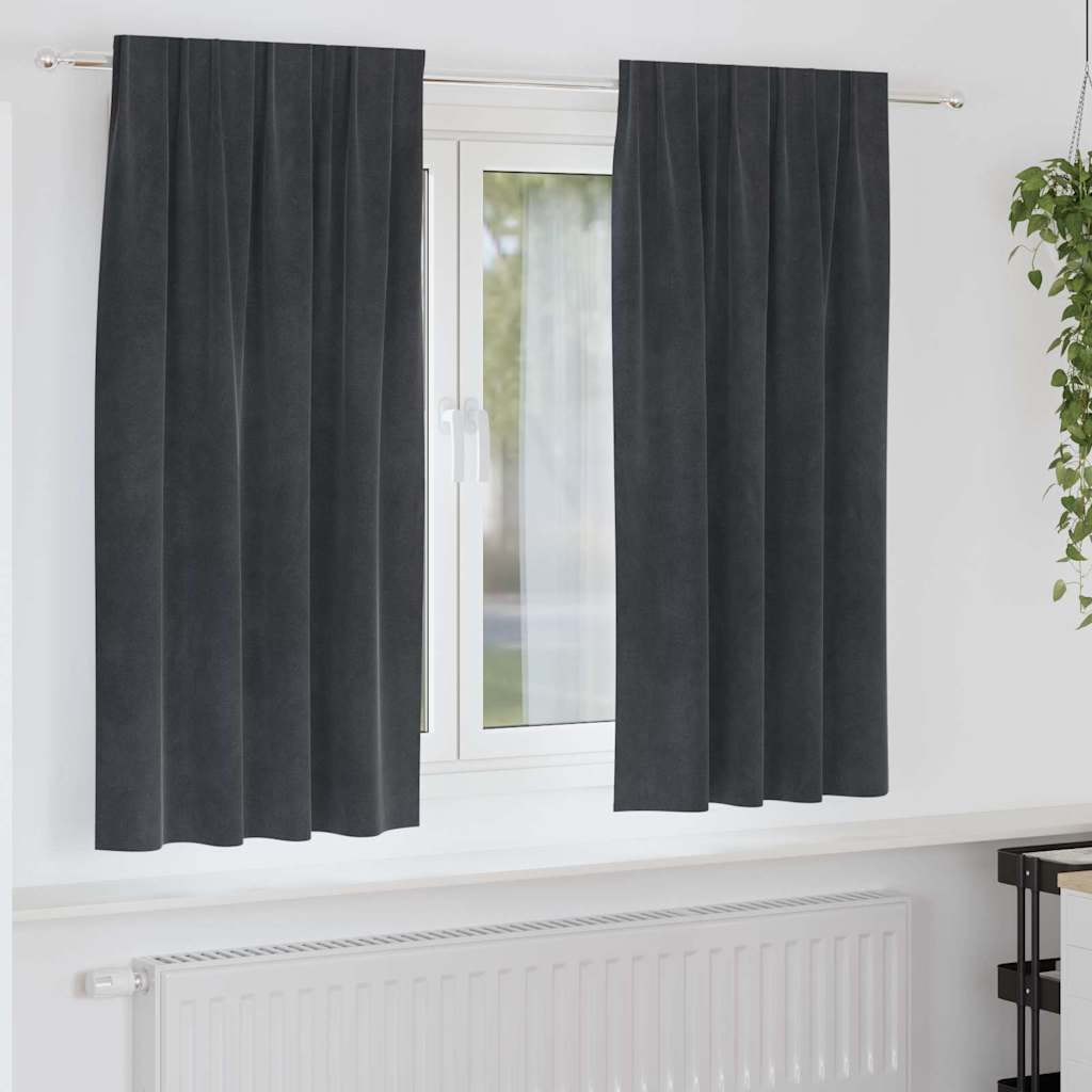 Vidaxl verduisterende gordijnen 2 pcs lichtgrijs 140 x 175 cm fluweel