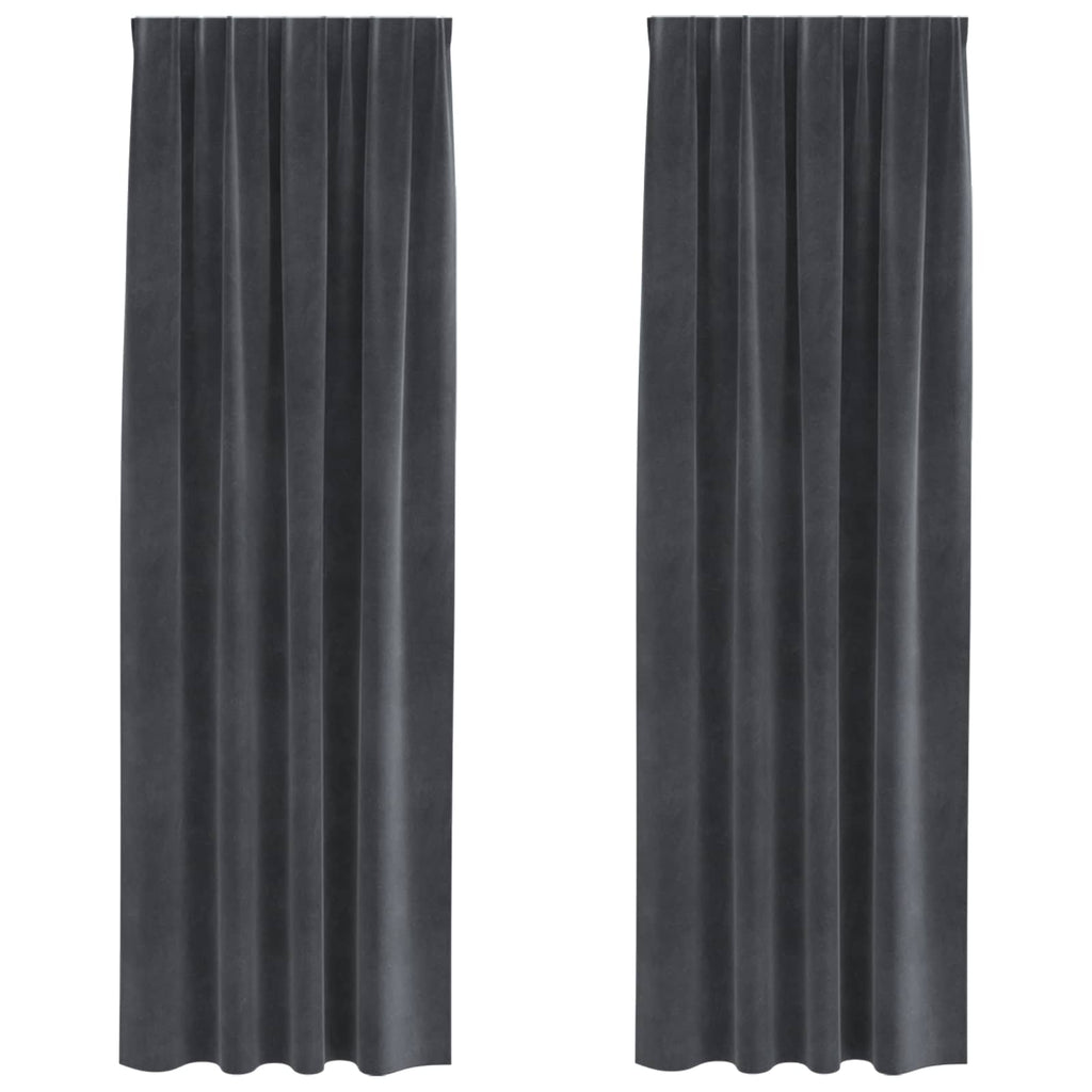 Vidaxl verduisterende gordijnen 2 pcs lichtgrijs 140 x 260 cm fluweel