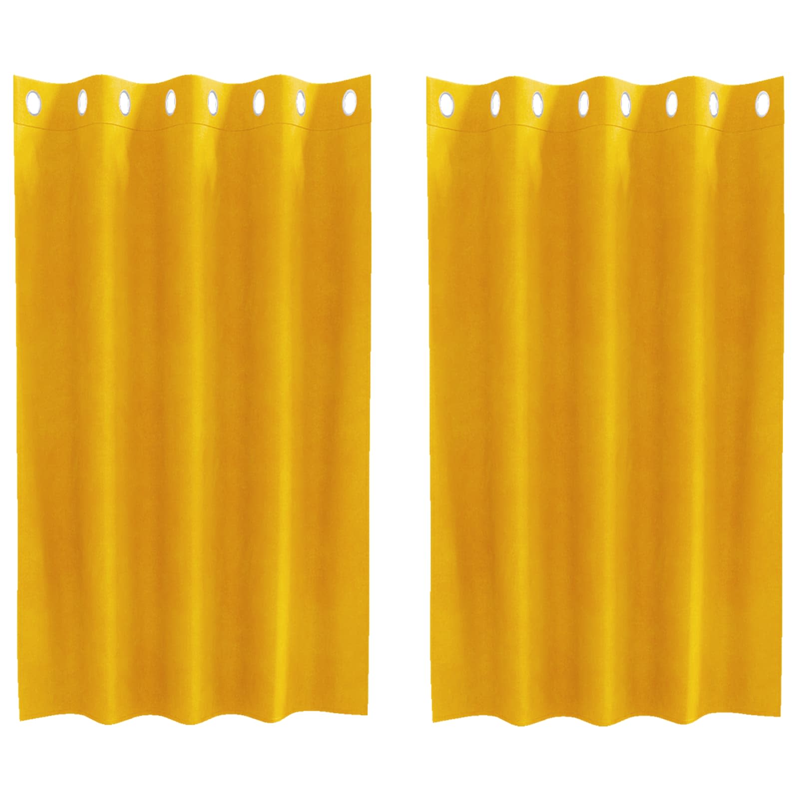 Vidaxl verduisterende gordijnen 2 pcs mosterdgeel 140 x 140 cm fluweel