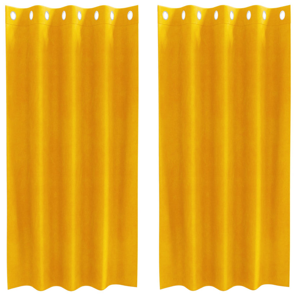 Vidaxl verduisterende gordijnen 2 pcs mosterdgeel 140 x 175 cm fluweel