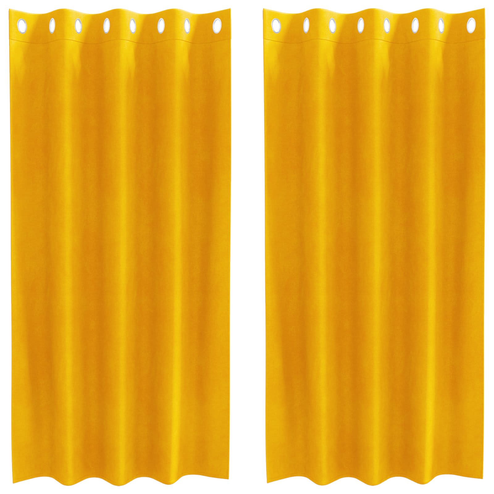 Vidaxl verduisterende gordijnen 2 pcs mosterdgeel 140 x 175 cm fluweel