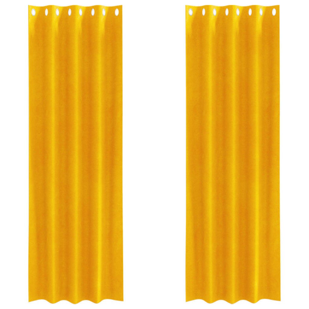 Vidaxl verduisterende gordijnen 2 pcs mosterdgeel 140 x 245 cm fluweel