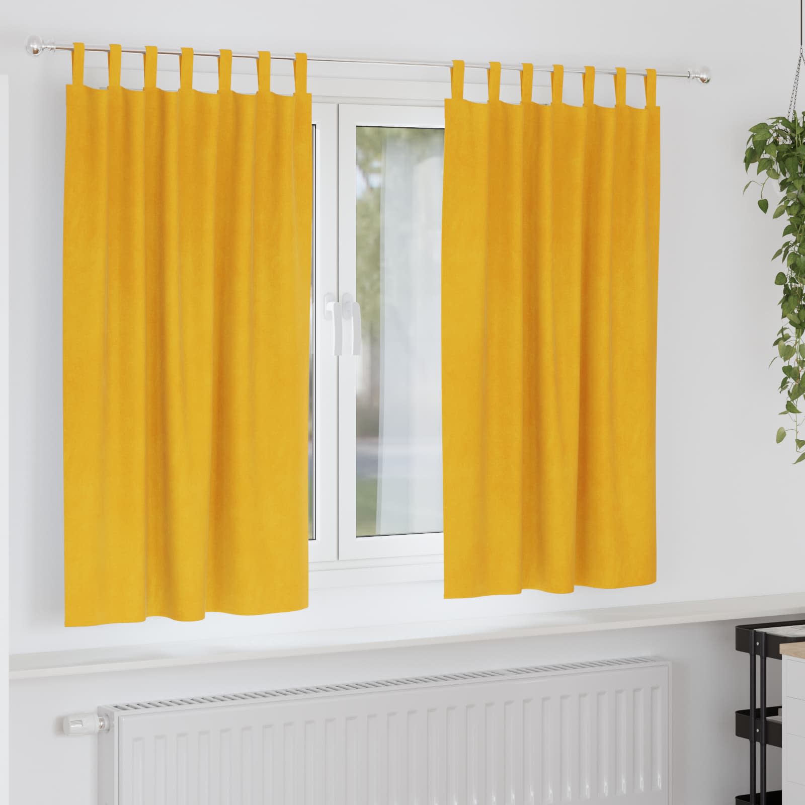Vidaxl verduisterende gordijnen 2 pcs mosterdgeel 140 x 175 cm fluweel