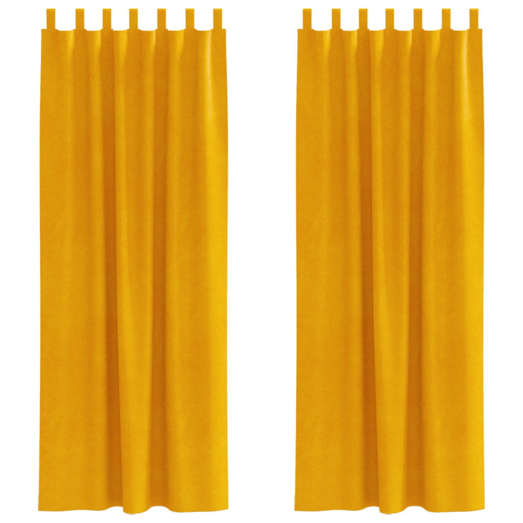 Vidaxl verduisterende gordijnen 2 pcs mosterdgeel 140 x 245 cm fluweel