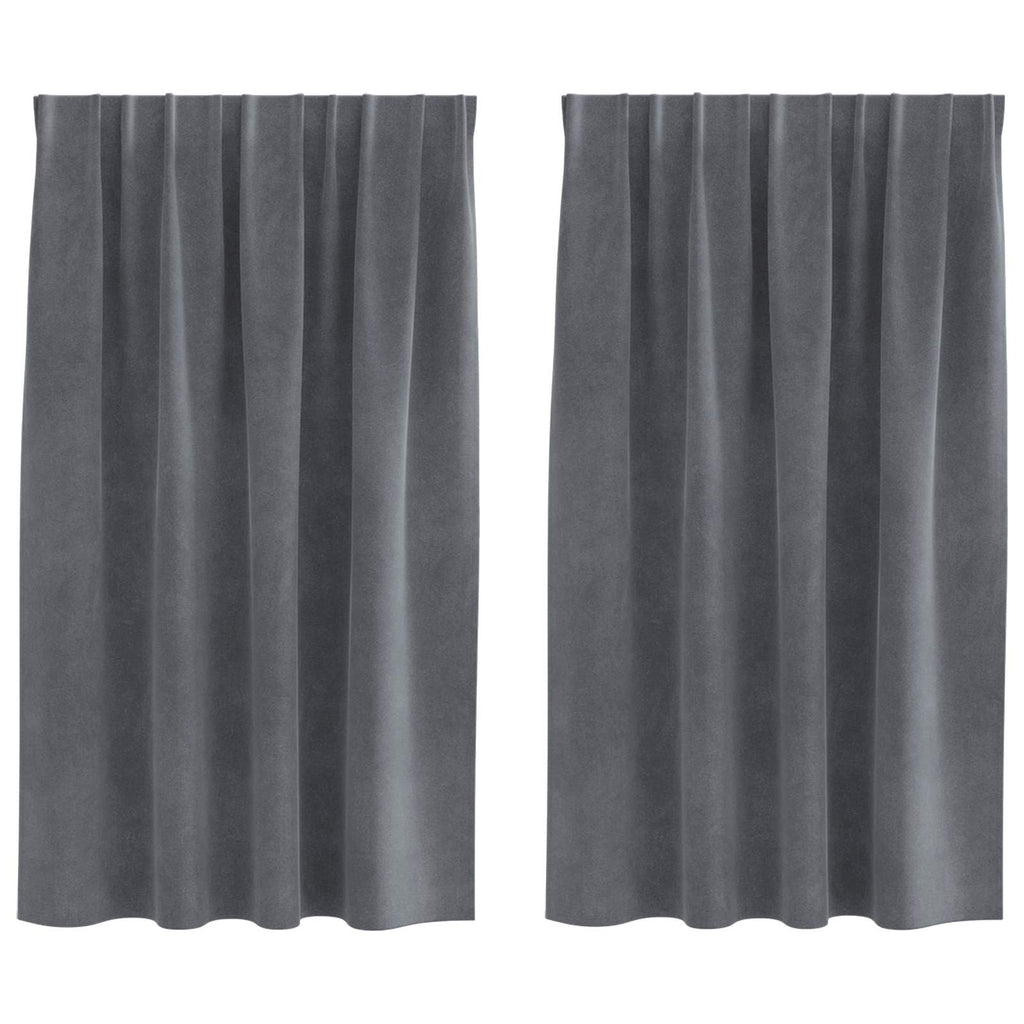 Vidaxl verduisterende gordijnen 2 pcs lichtgrijs 140 x 140 cm fluweel