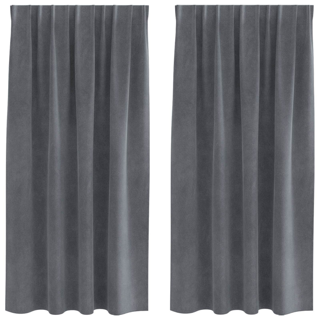 Vidaxl verduisterende gordijnen 2 pcs lichtgrijs 140 x 175 cm fluweel
