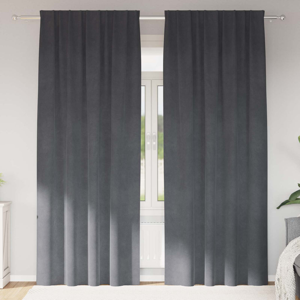 Vidaxl verduisterende gordijnen 2 pcs lichtgrijs 140 x 245 cm fluweel