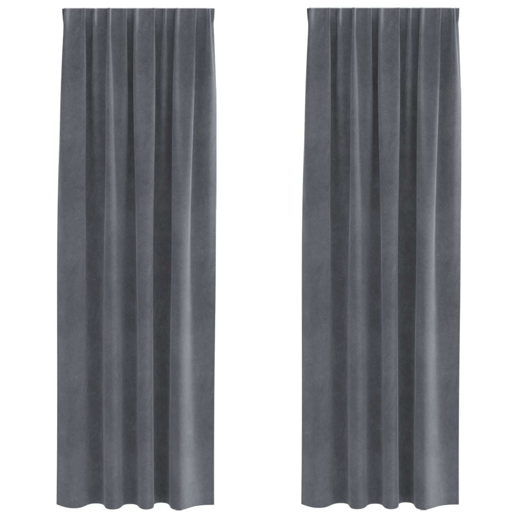 Vidaxl verduisterende gordijnen 2 pcs lichtgrijs 140 x 245 cm fluweel
