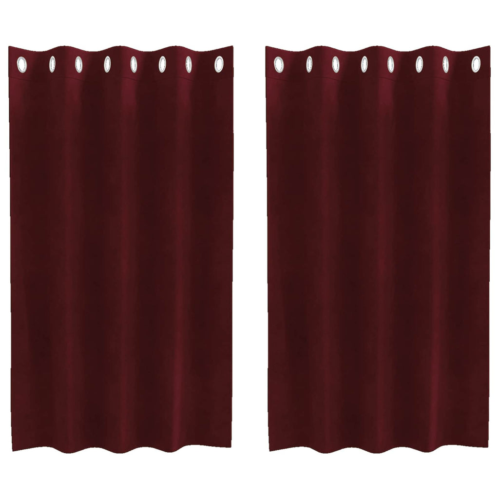 Vidaxl verduisterende gordijnen 2 pcs wijnrood 140 x 140 cm fluweel