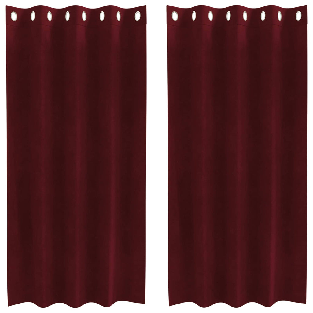 Vidaxl verduisterende gordijnen 2 pcs wijnrood 140 x 175 cm fluweel