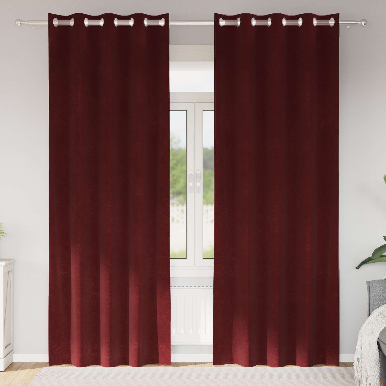 Vidaxl verduisterende gordijnen 2 pcs wijnrood 140 x 245 cm fluweel