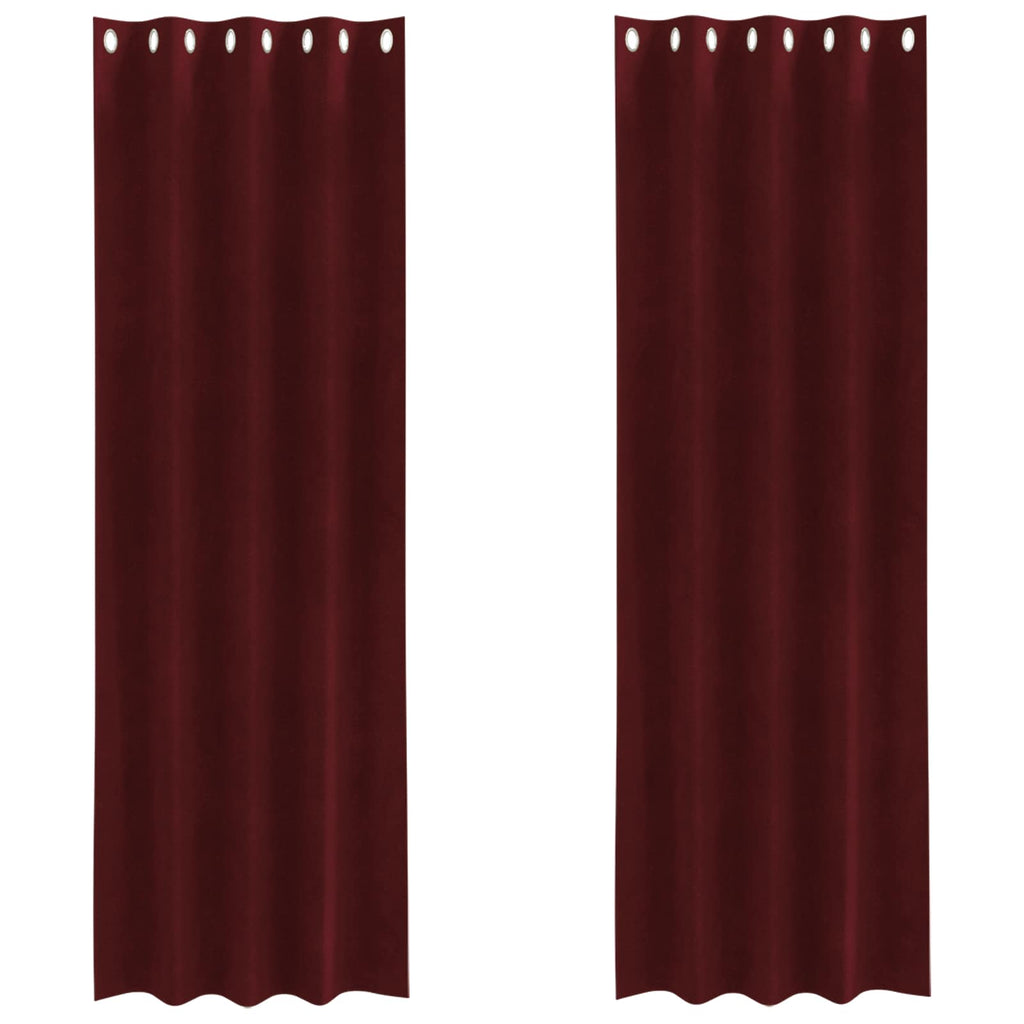 Vidaxl verduisterende gordijnen 2 pcs wijnrood 140 x 260 cm fluweel