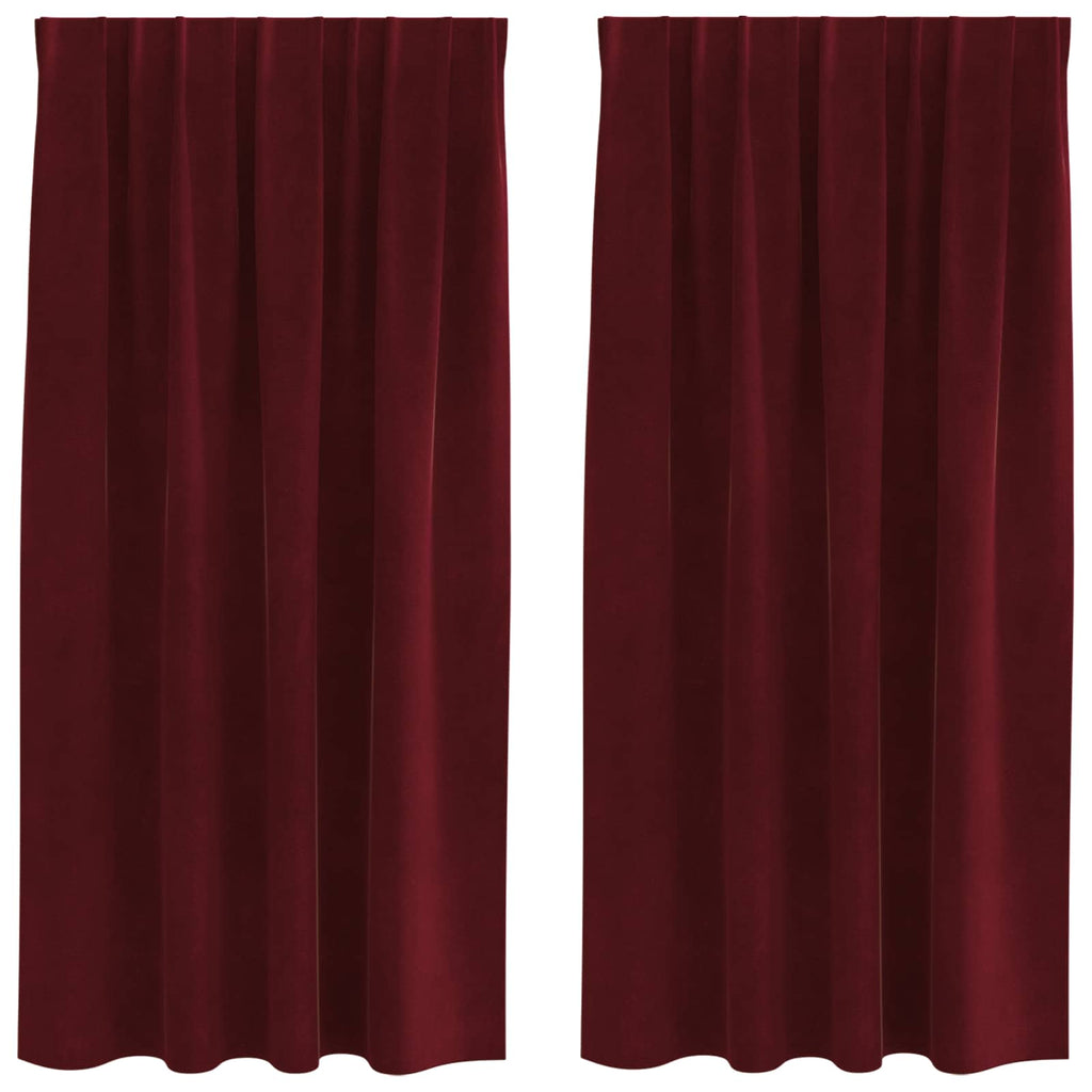Vidaxl verduisterende gordijnen 2 pcs wijnrood 140 x 175 cm fluweel
