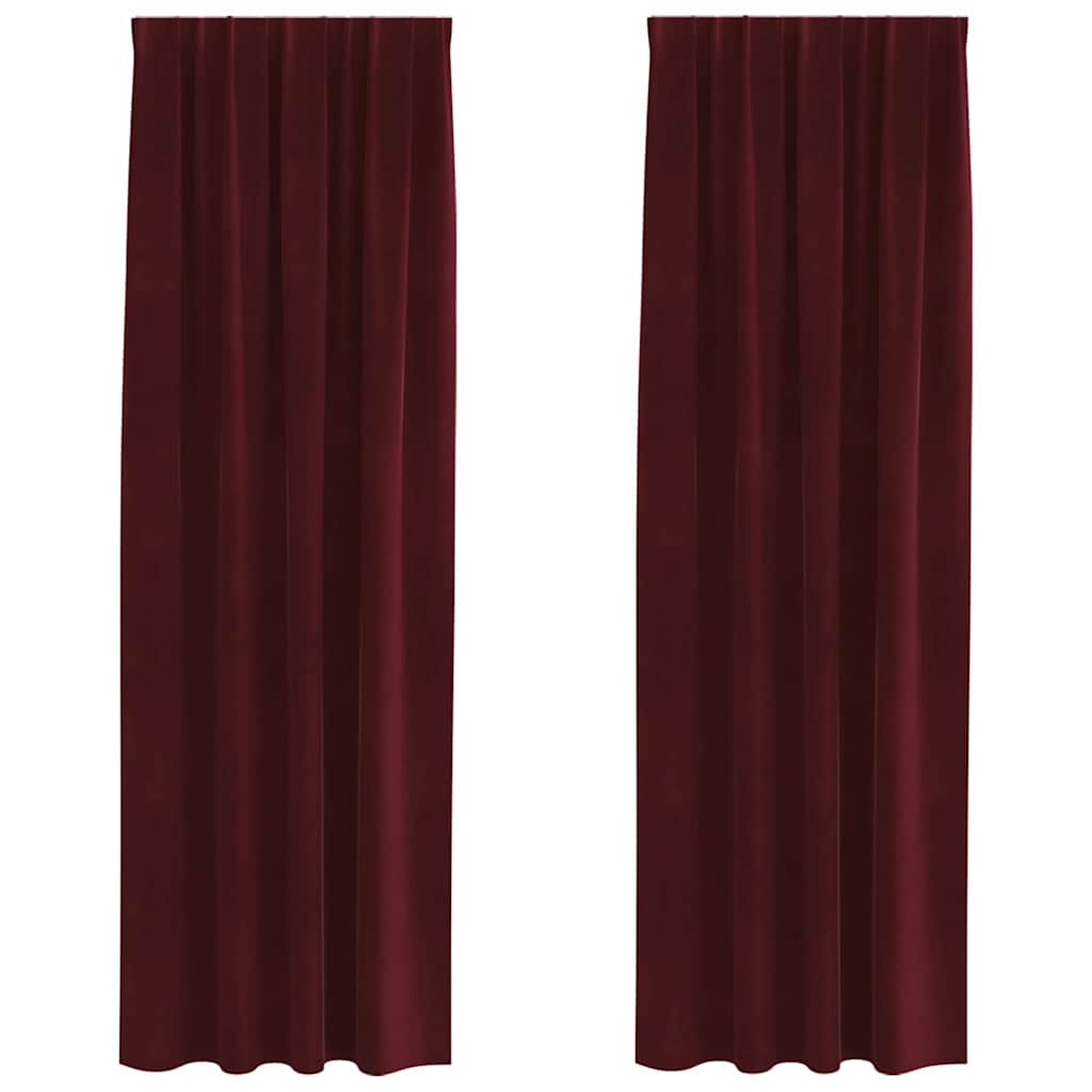 Vidaxl verduisterende gordijnen 2 pcs wijnrood 140 x 245 cm fluweel