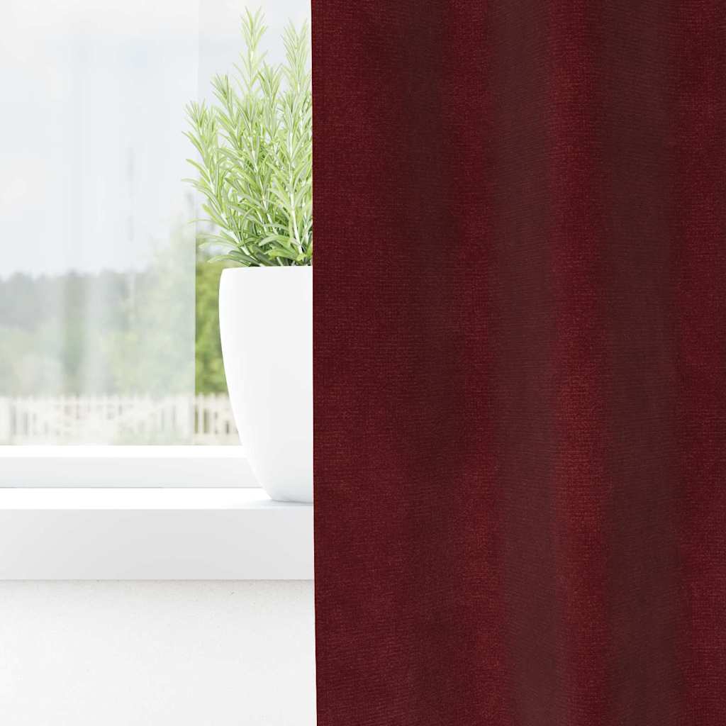 Vidaxl verduisterende gordijnen 2 pcs wijnrood 140 x 260 cm fluweel