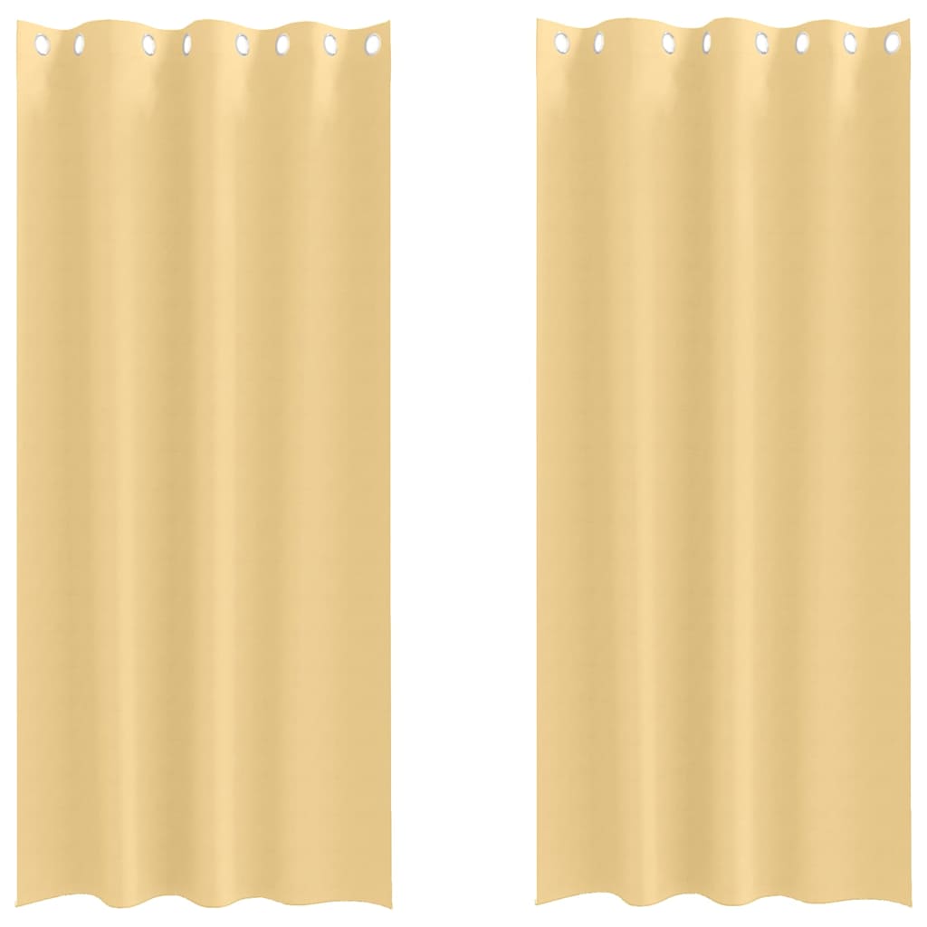 Vidaxl zwart-out gordijnen met ringen 2 pcs beige 245 x 140 cm
