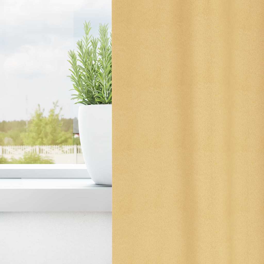 Vidaxl zwart-out gordijnen met ringen 2 pcs beige 260 x 140 cm
