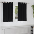 Vidaxl zwart-out gordijnen met ringen 2 pcs zwart 140 x 140 cm