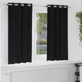 Vidaxl zwart-out gordijnen met ringen 2 pcs zwart 175 x 140 cm