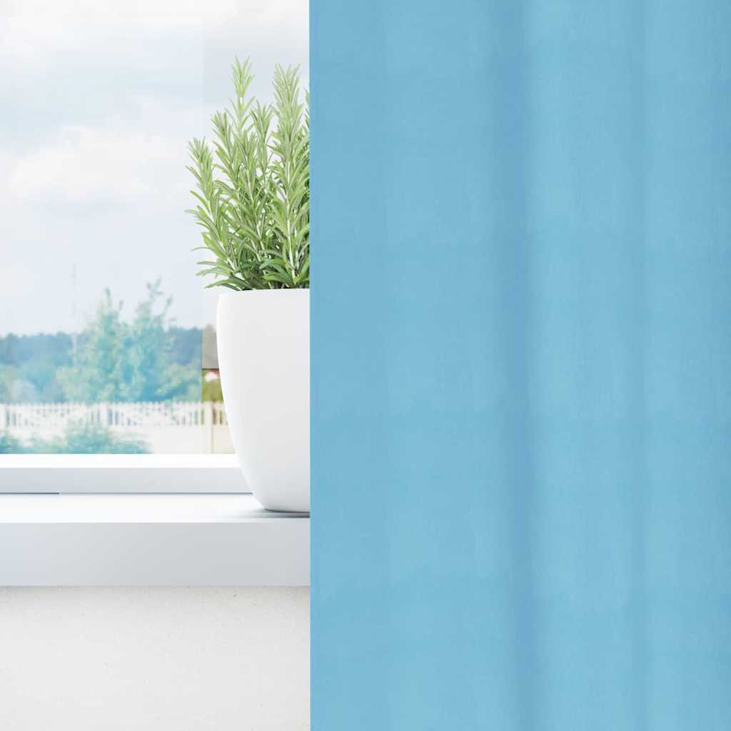 Vidaxl zwart-out gordijnen met ringen 2 pcs lichtblauw 245 x 140 cm