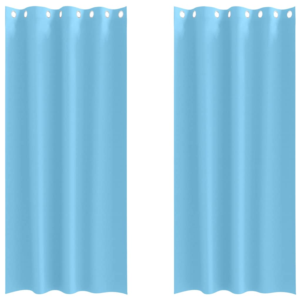 Vidaxl zwart-out gordijnen met ringen 2 pcs lichtblauw 245 x 140 cm