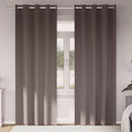 Vidaxl zwart-out gordijnen met ringen 2 pcs donkerbruin 260 x 140 cm