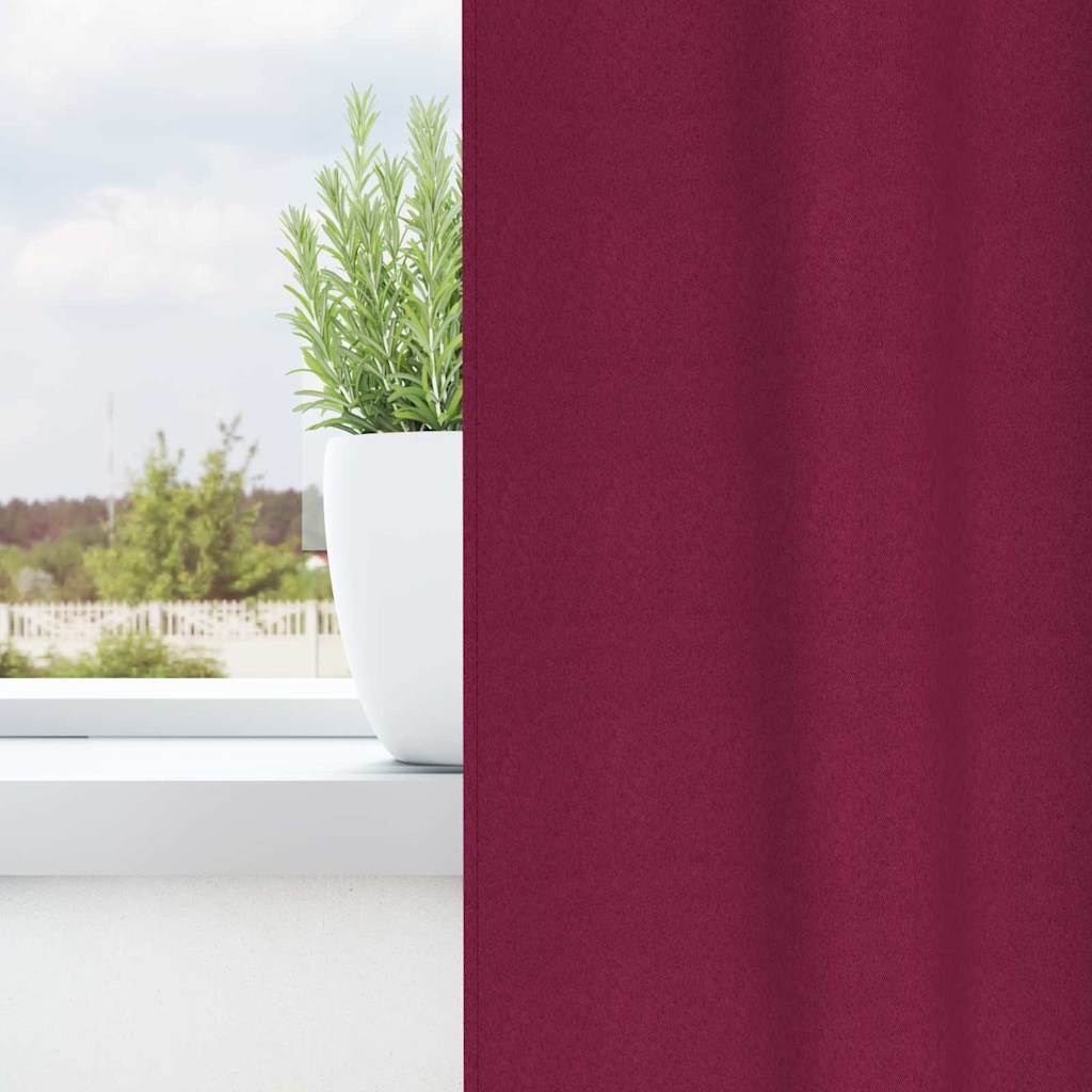 Vidaxl zwart-out gordijnen met ringen 2 pcs wijnrood 260 x 140 cm