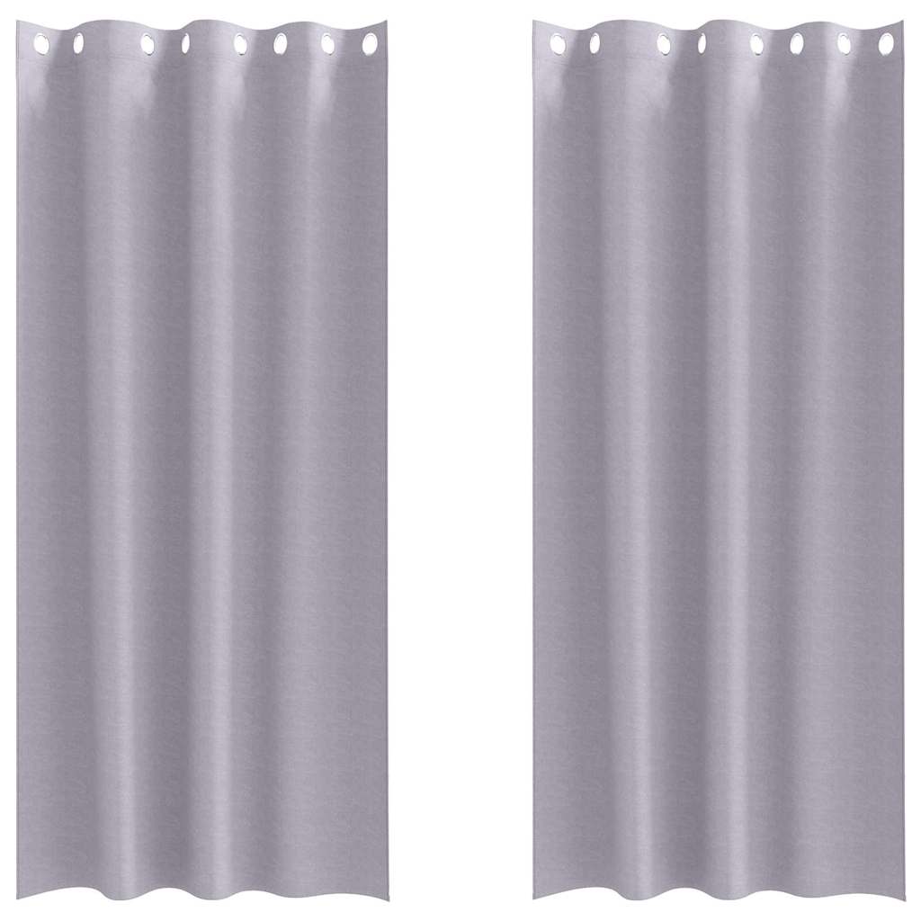 Vidaxl zwart-out gordijnen met ringen 2 pcs metaalgrijs 260 x 140 cm