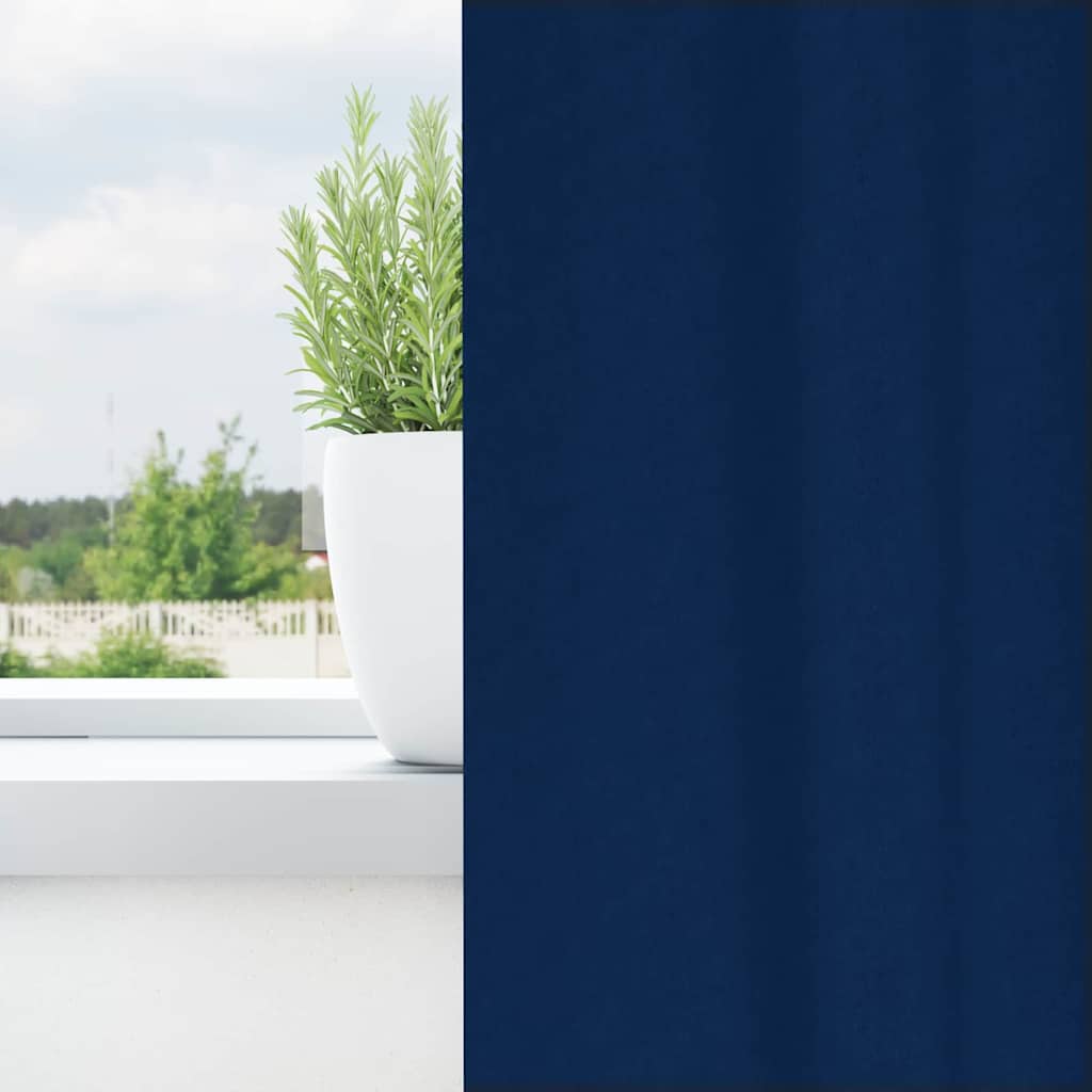 Vidaxl zwart-out gordijnen met ringen 2 pcs donkerblauw 225 x 140 cm