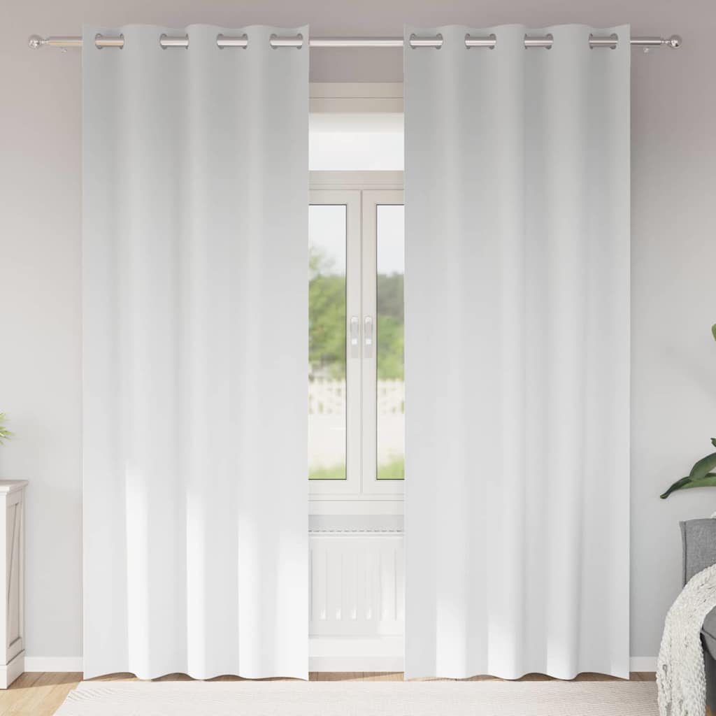 Vidaxl zwart-out gordijnen met ringen 2 pcs puur wit 225 x 140 cm