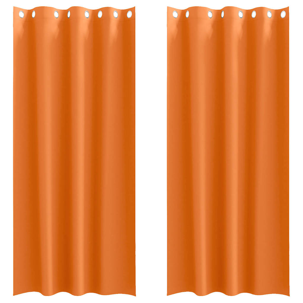 Vidaxl zwart-out gordijnen met ringen 2 pcs feloranje 260 x 140 cm